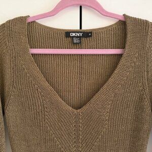 DKNY sweater, taupe, size M, 8, bell sleeves